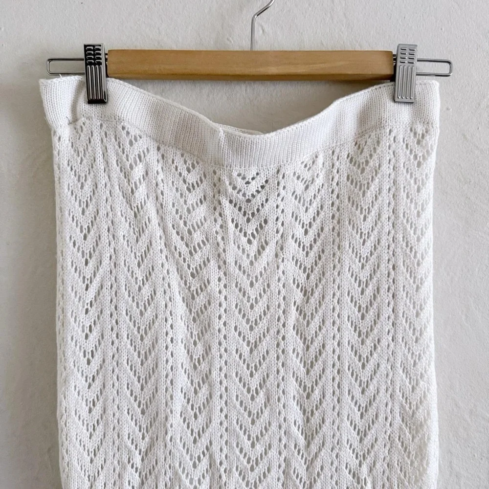 White Crochet Midi Skirt Size M - Picture 3 of 5